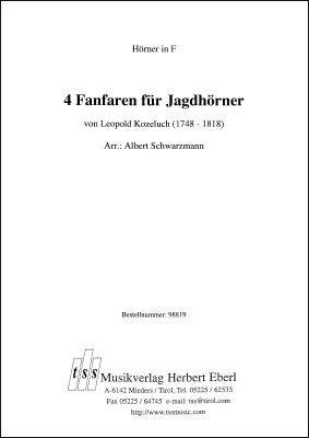 4 Fanfaren für Jagdhörner Hörner in F
