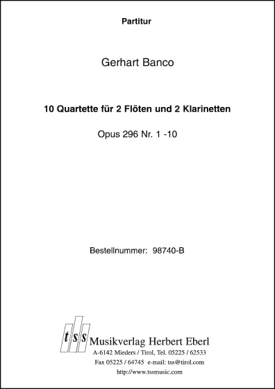 10 Quartette für 2 Flöten und 2 Klarinetten
