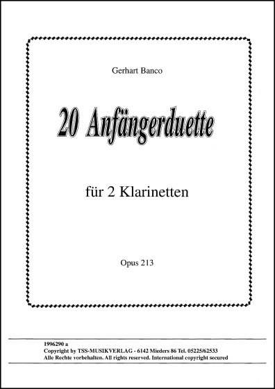 20 Anfängerduette - 2 Klarinetten