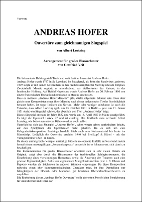 Andreas Hofer - Ouvertüre zum gleichnamigen Singspiel