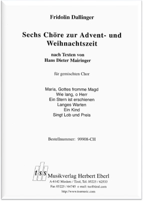 Sechs Chöre zur Advent- und Weihnachtszeit für...