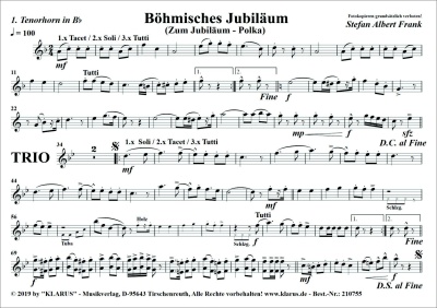 Böhmisches Jubiläum (Zum Jubiläum)