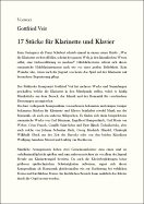 17 Stücke für Klarinette und Klavier